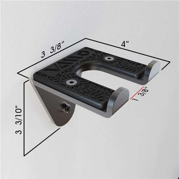 Single Olympic Barbell Hanger,Garage Gym Bar Wall Rack,Holds Under 33mm Bar Size - Picture 3 of 6